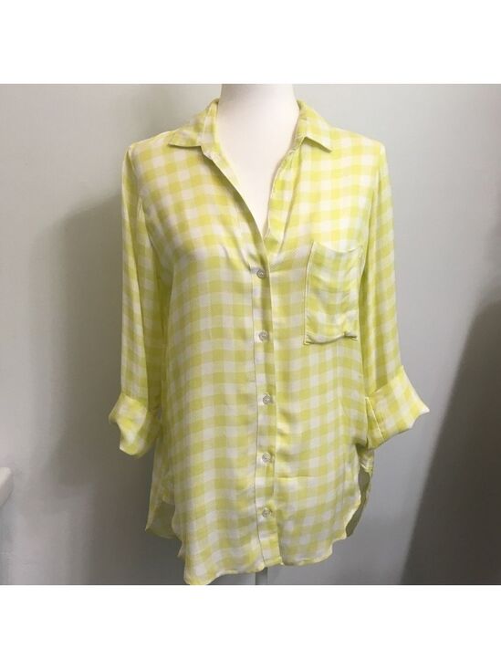 Anthropologie Tops - Bella Dahl Anthro Yellow Checkered Plaid Top